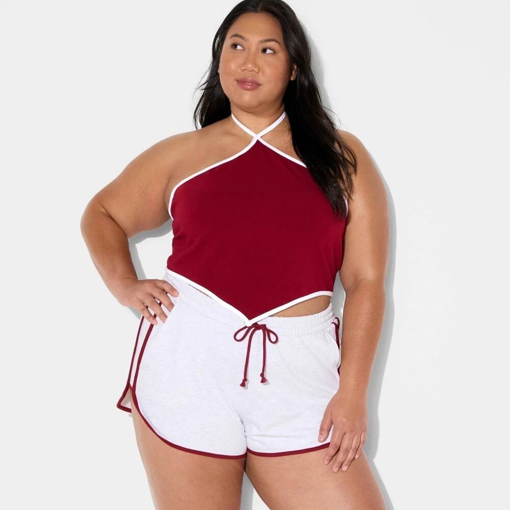 Wild Fable Women's Game Day Football Charm Halter Top Maroon Size XS